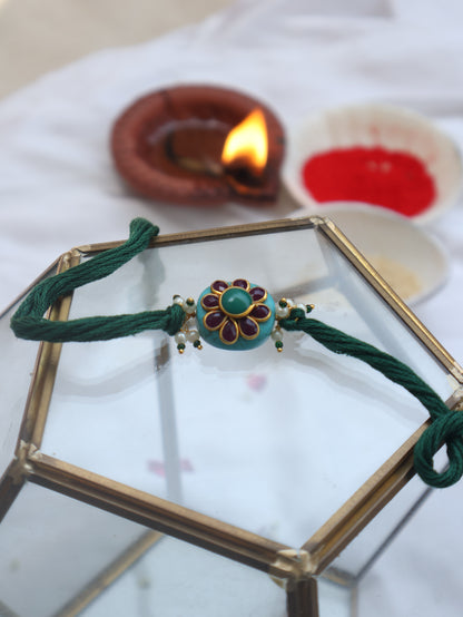 Kian Turquoise Kundan Rakhi