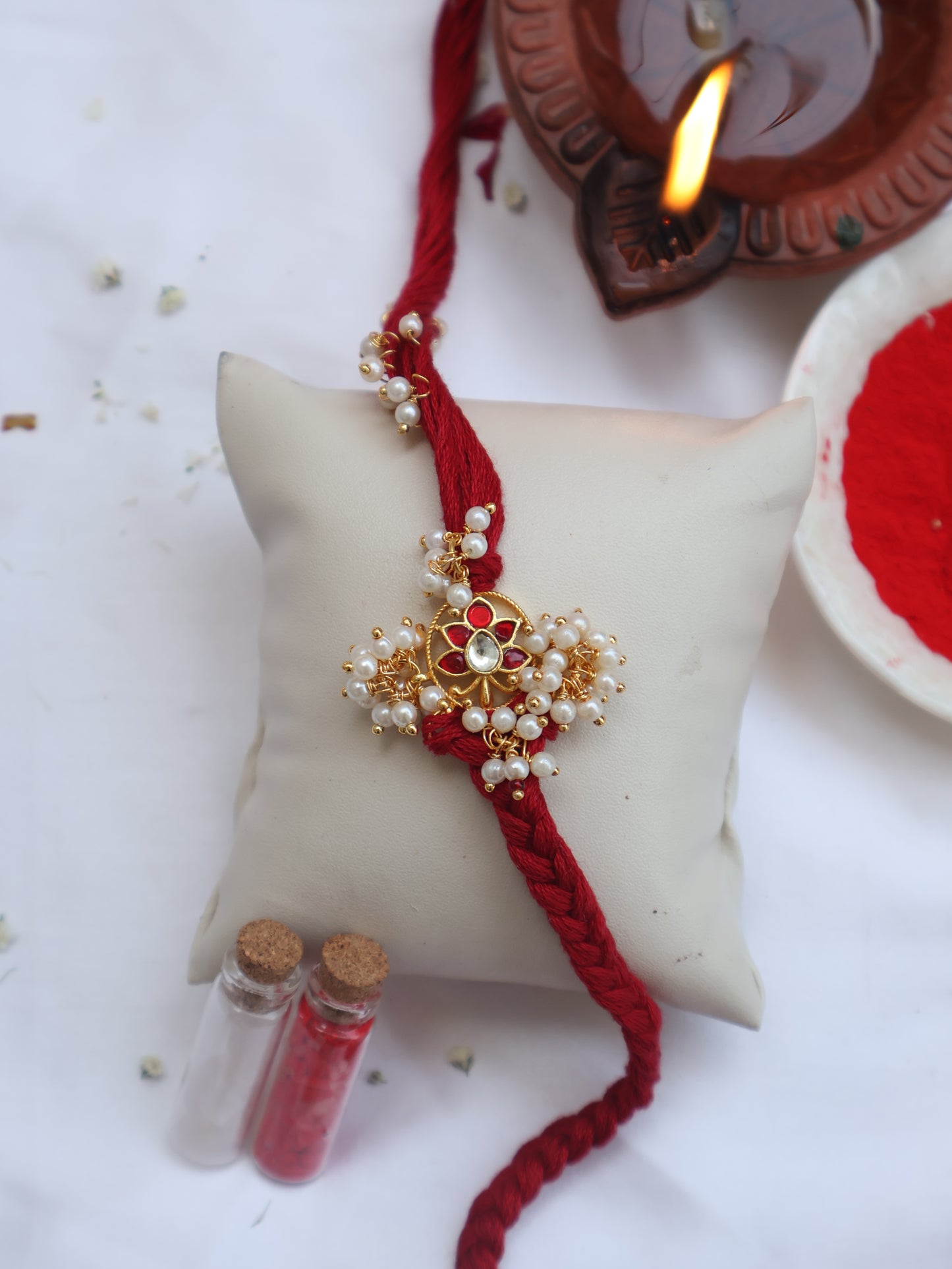 Levi Red Kundan Rakhi