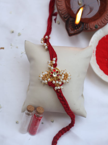 Levi Red Kundan Rakhi