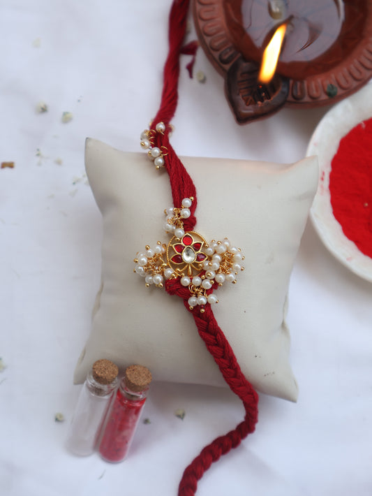 Levi Red Kundan Rakhi