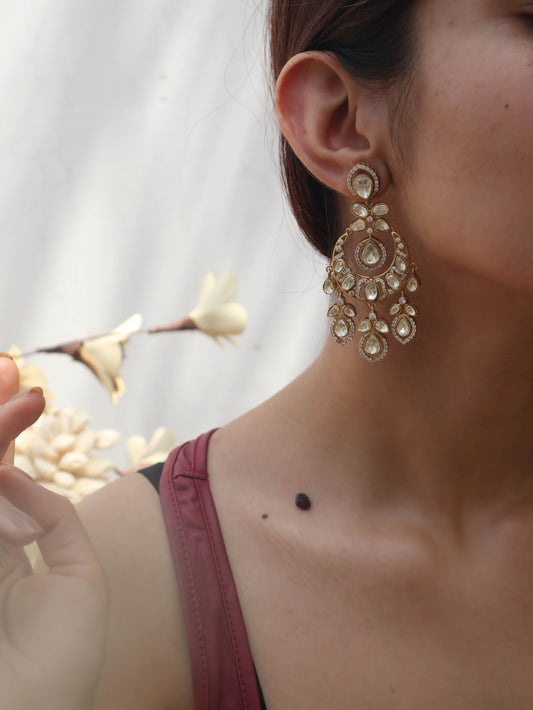 Arvita Polki Chandbali Earrings