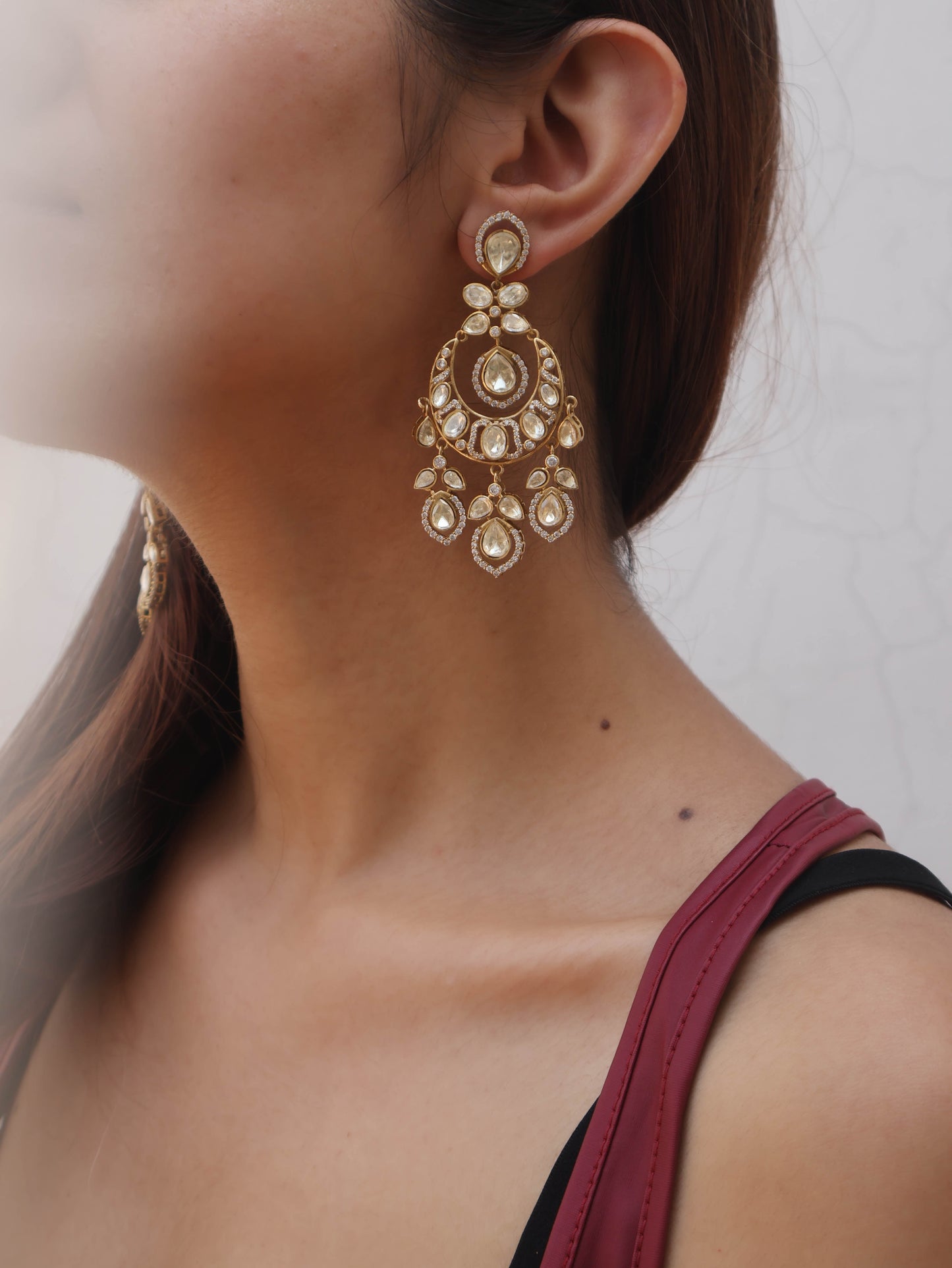 Arvita Polki Chandbali Earrings