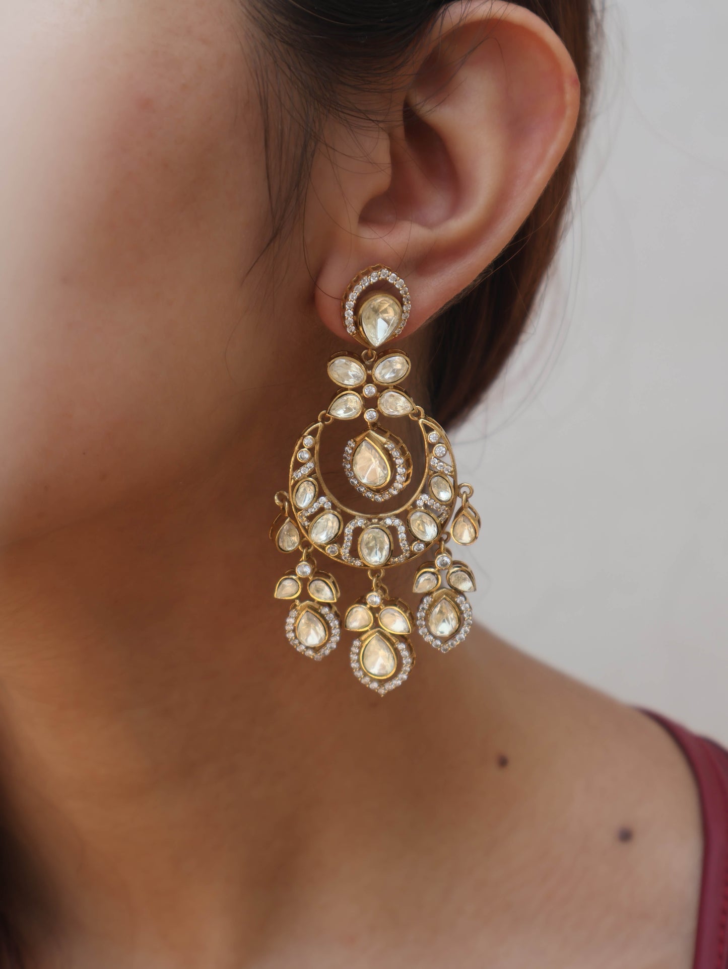 Arvita Polki Chandbali Earrings