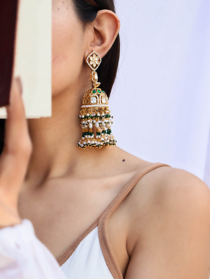 Tanisha Green Jhumka Earrings