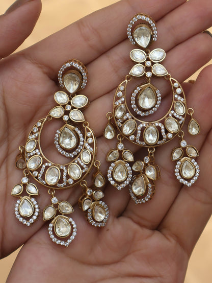 Arvita Polki Chandbali Earrings