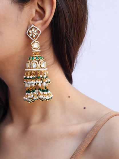 Tanisha Green Jhumka Earrings