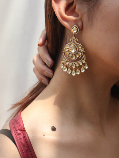 Peshwa Chandbali Polki Earrings