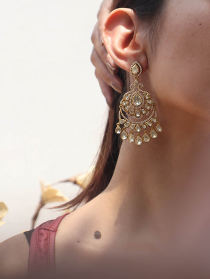 Peshwa Chandbali Polki Earrings