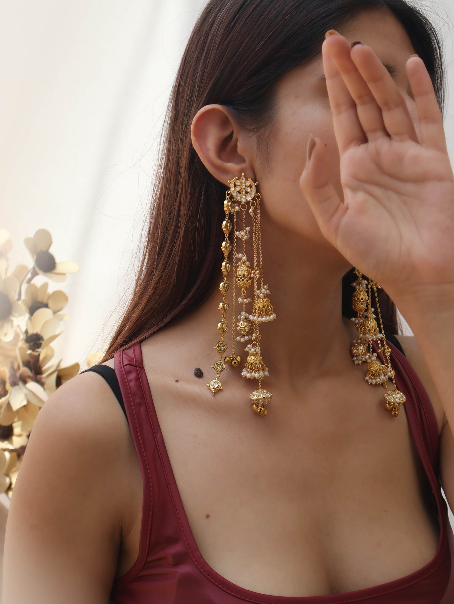 Margh Kundan Dangler Earrings