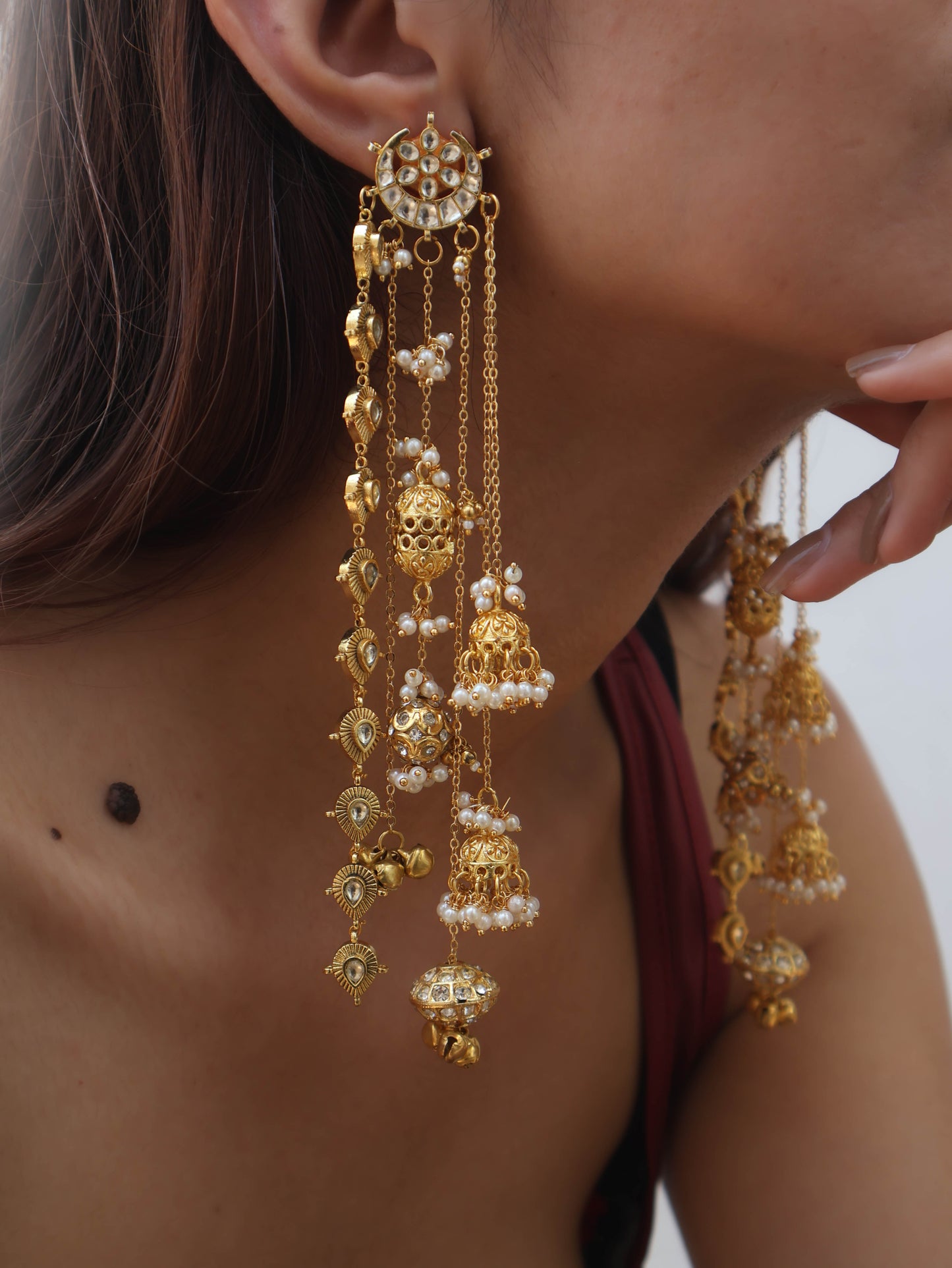 Margh Kundan Dangler Earrings