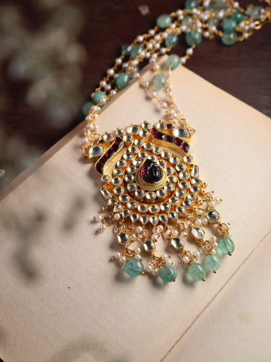 Rizam Kundan Pendant Necklace