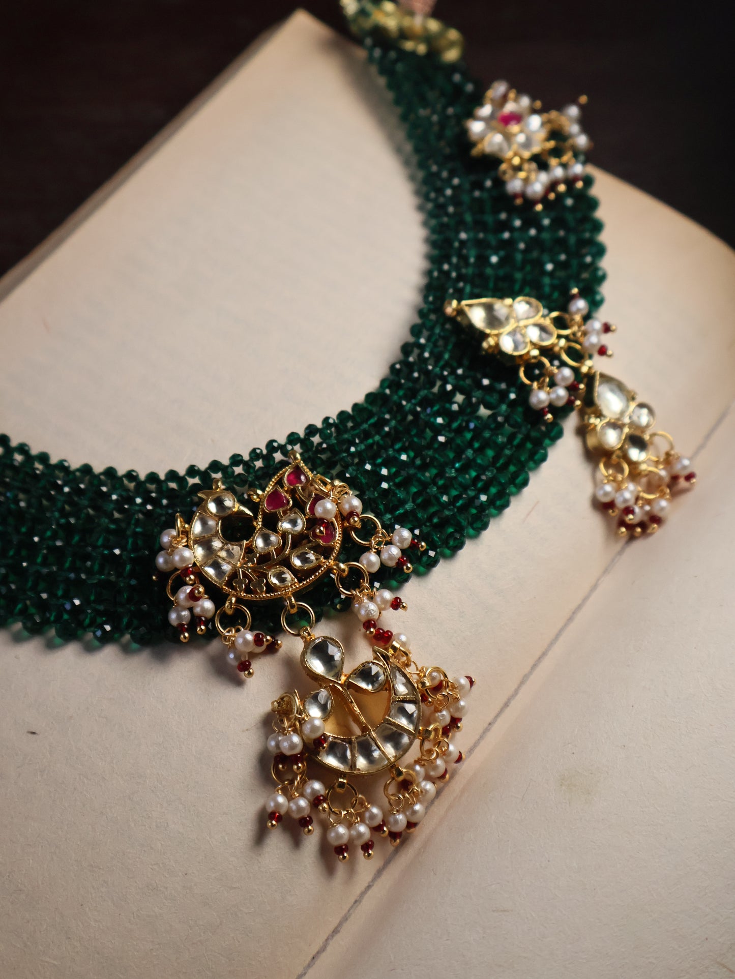 Misri Green Kundan Necklace