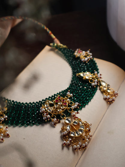 Misri Green Kundan Necklace