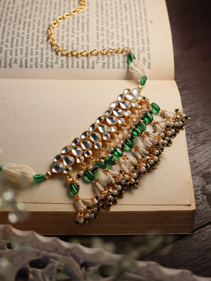 Silsala Kundan Green Choker Necklace