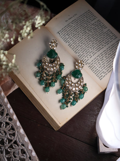 Wilsa Polki Green Polki Earrings