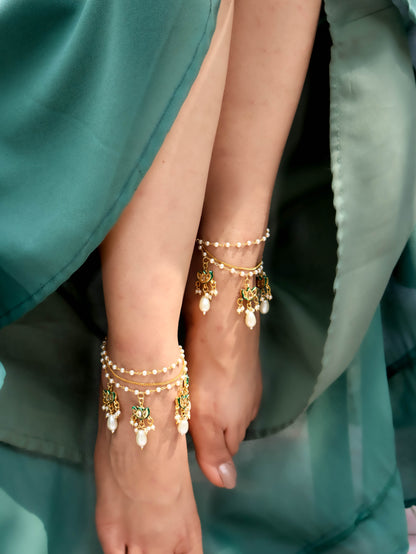 Ava Kundan Anklets- Pair of 2