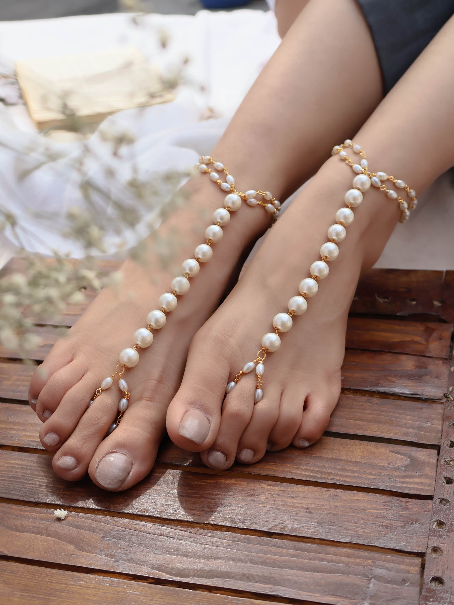 Jhankar Pearls Anklets- Pair of 2