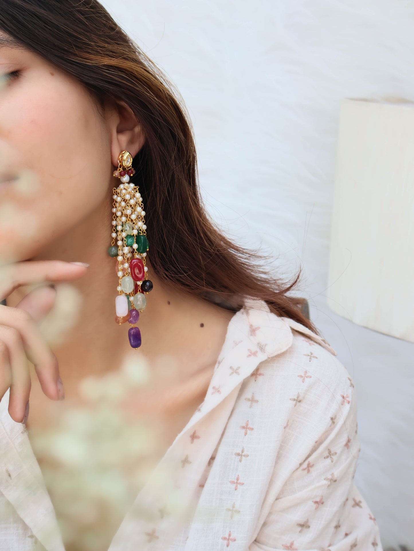 Lenka Multicolored Kundan Earrings