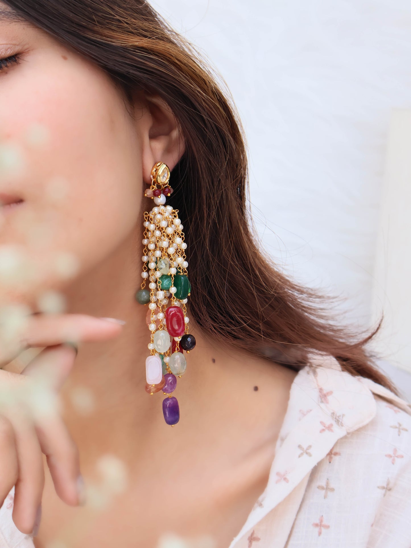 Lenka Multicolored Kundan Earrings