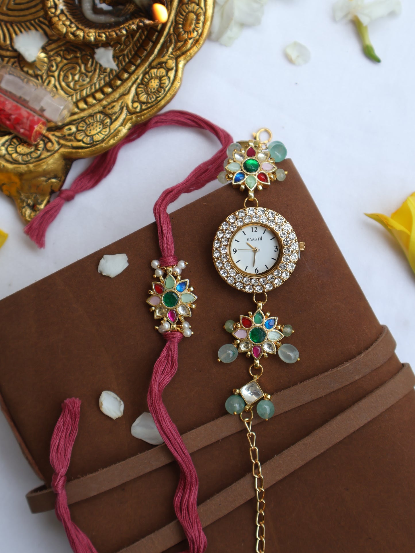 Madhav Multicolour Rakhi & Wrist Watch Set