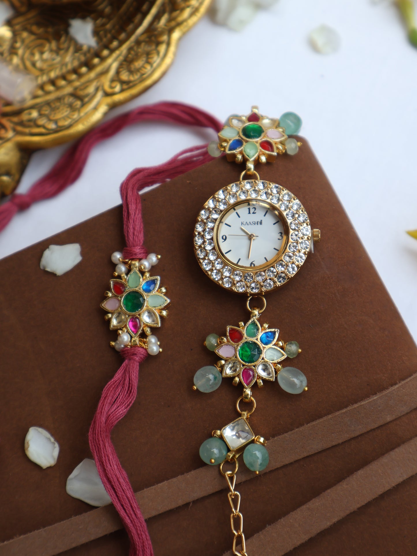 Madhav Multicolour Rakhi & Wrist Watch Set