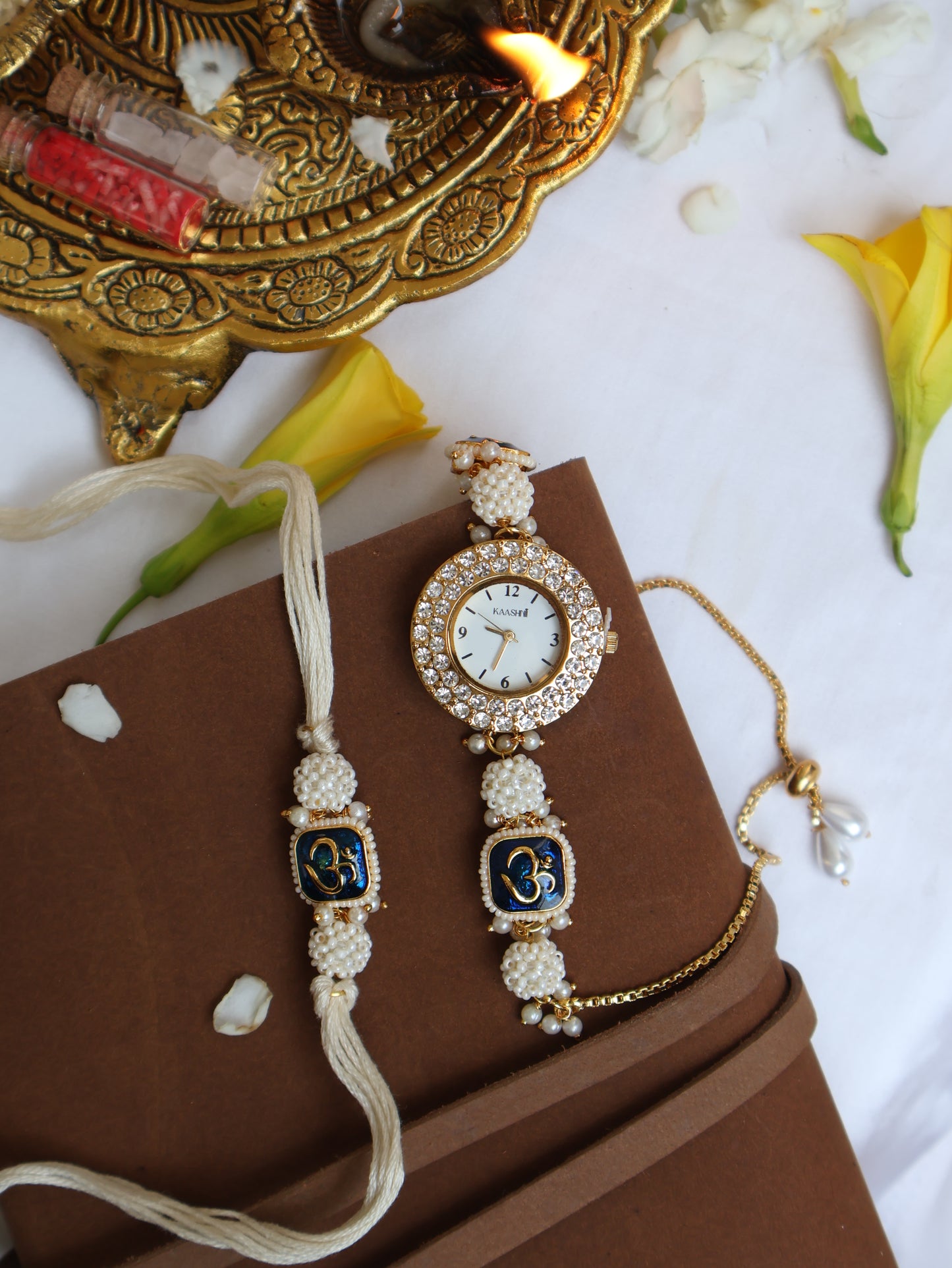 Naresh Blue Rakhi & Wrist Watch Set