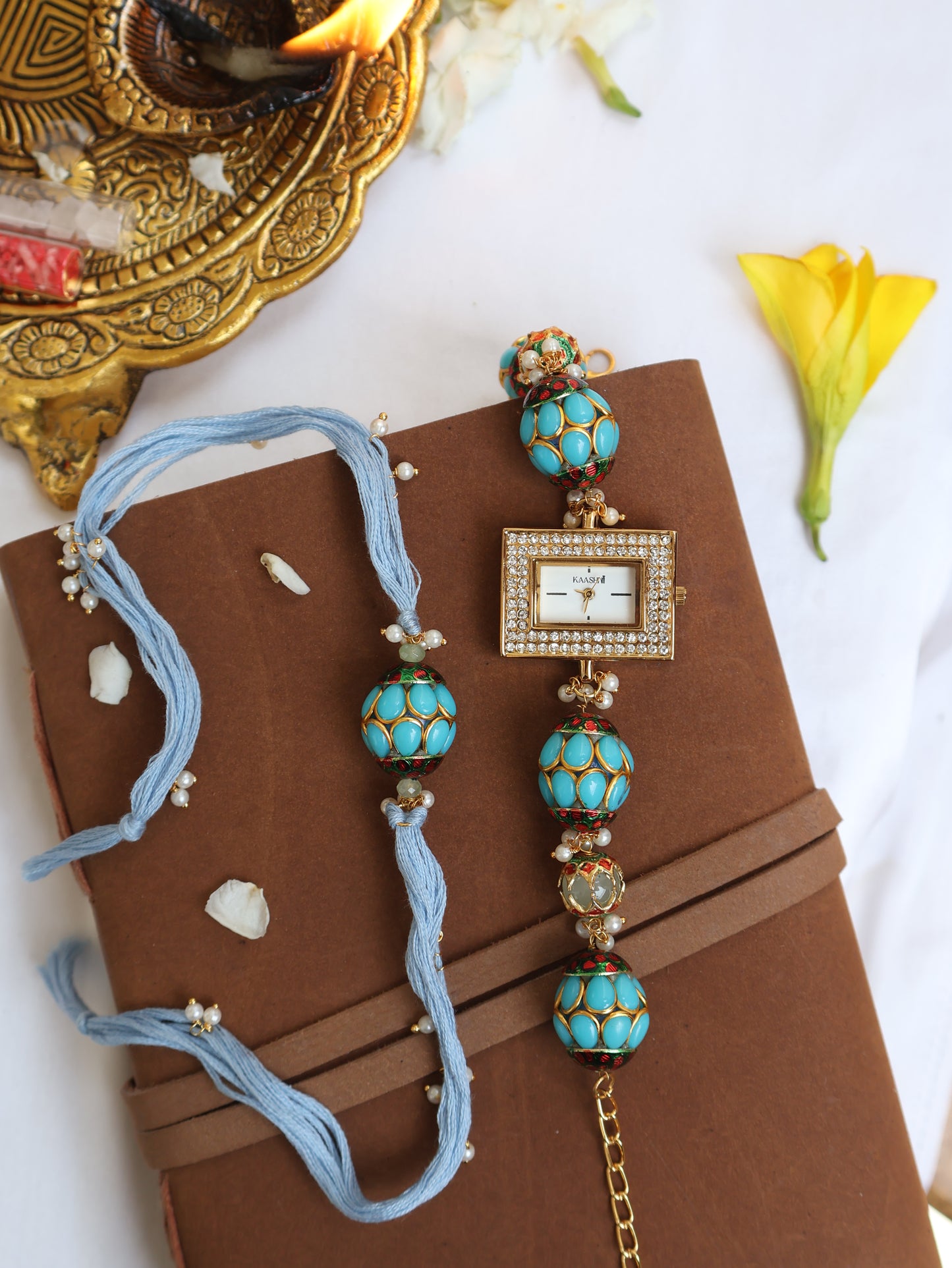 Ocean Rakhi & Wrist Watch Set