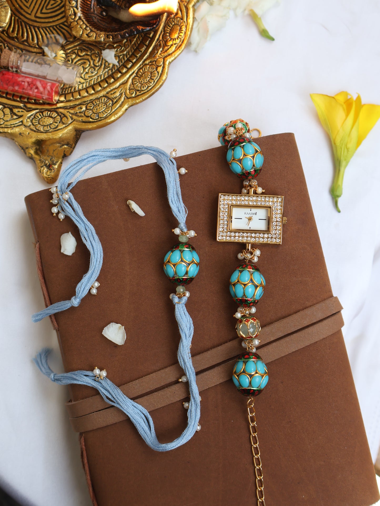 Ocean Rakhi & Wrist Watch Set