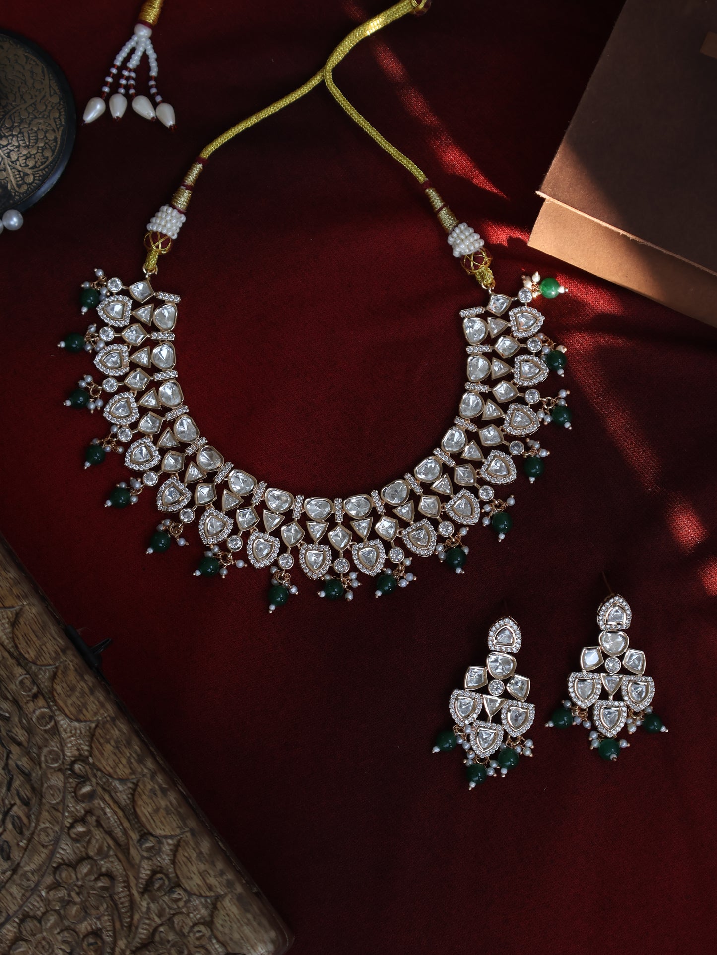 Lucia Green Polki Necklace Set