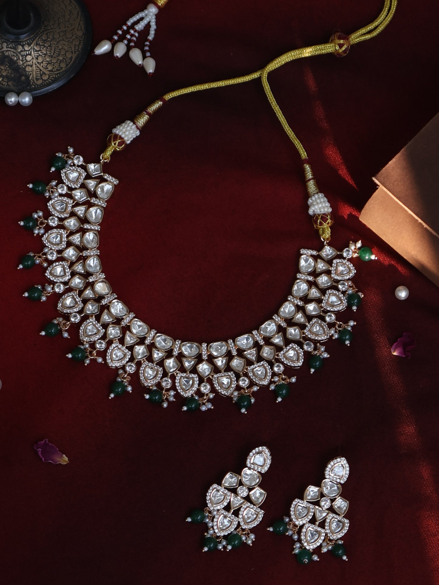 Lucia Green Polki Necklace Set