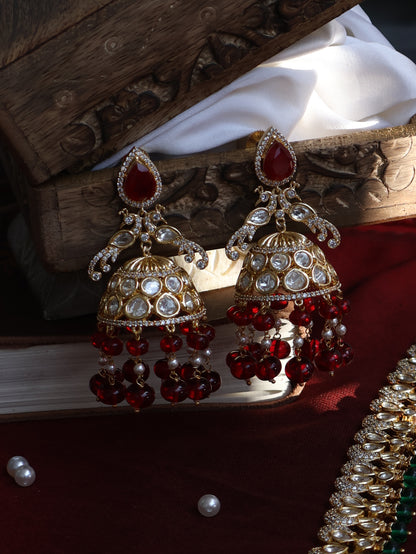 Victoria Red Polki Necklace Set