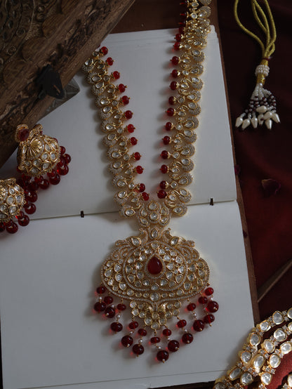 Victoria Red Polki Necklace Set