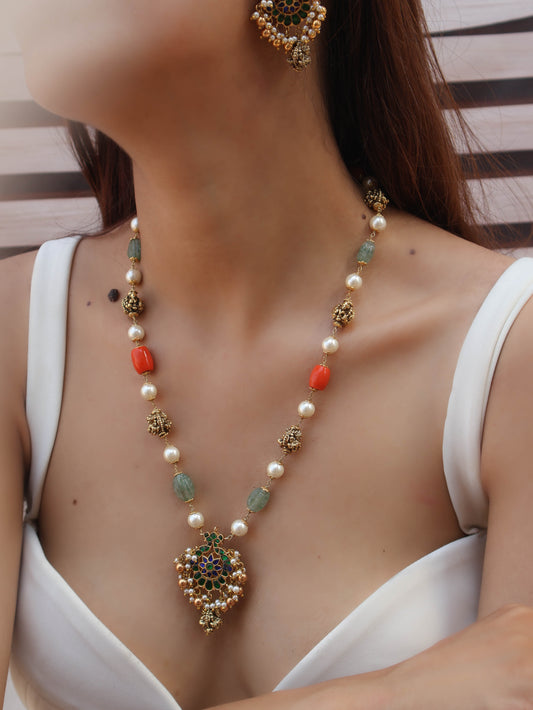 Mina Multicolored Kundan necklace set