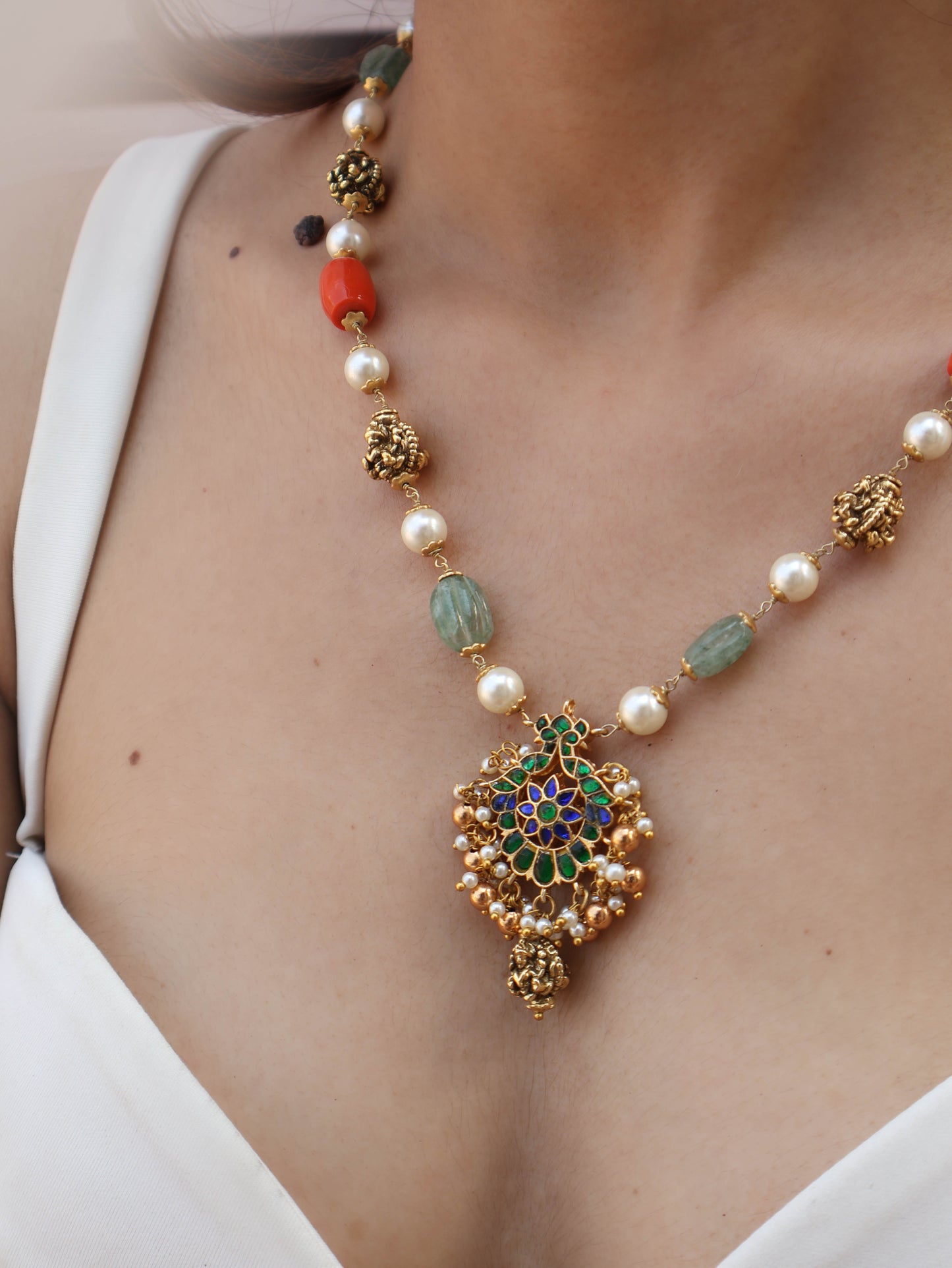 Mina Multicolored Kundan necklace set
