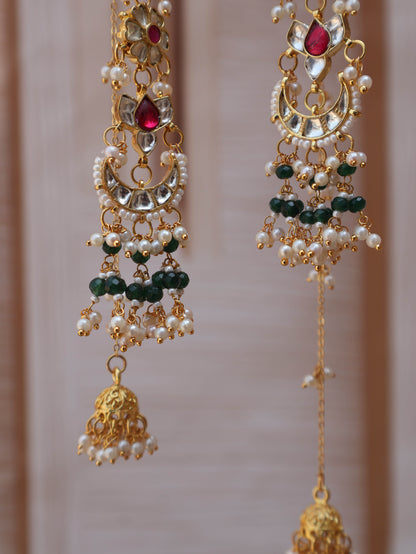 Afnan Kundan Jhumki Long Earrings