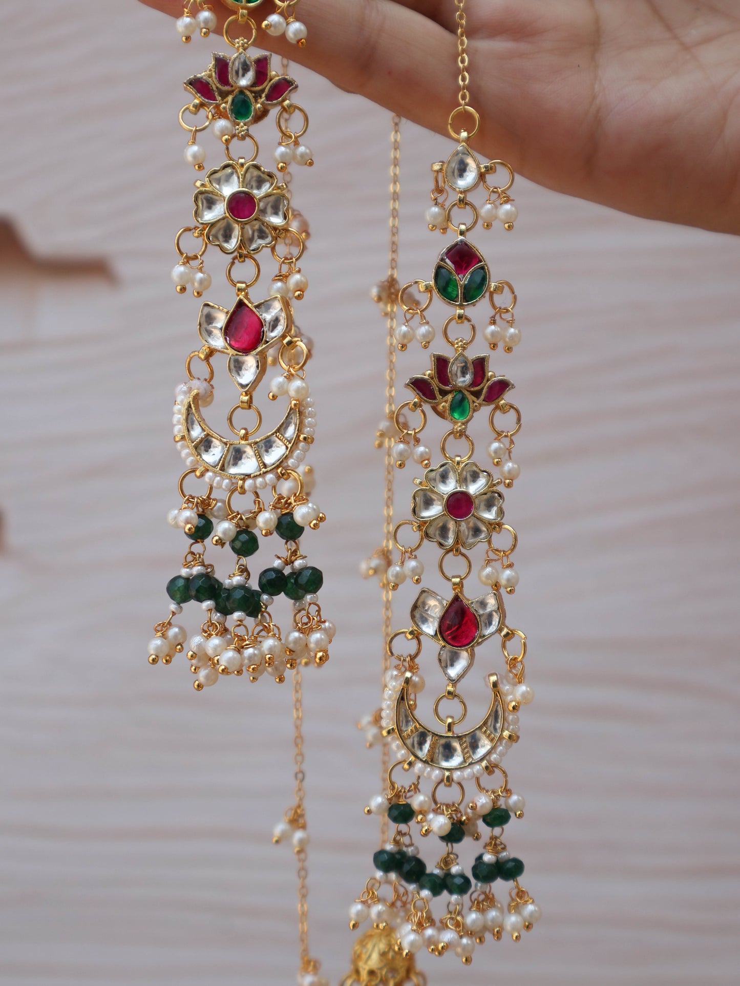 Afnan Kundan Jhumki Long Earrings