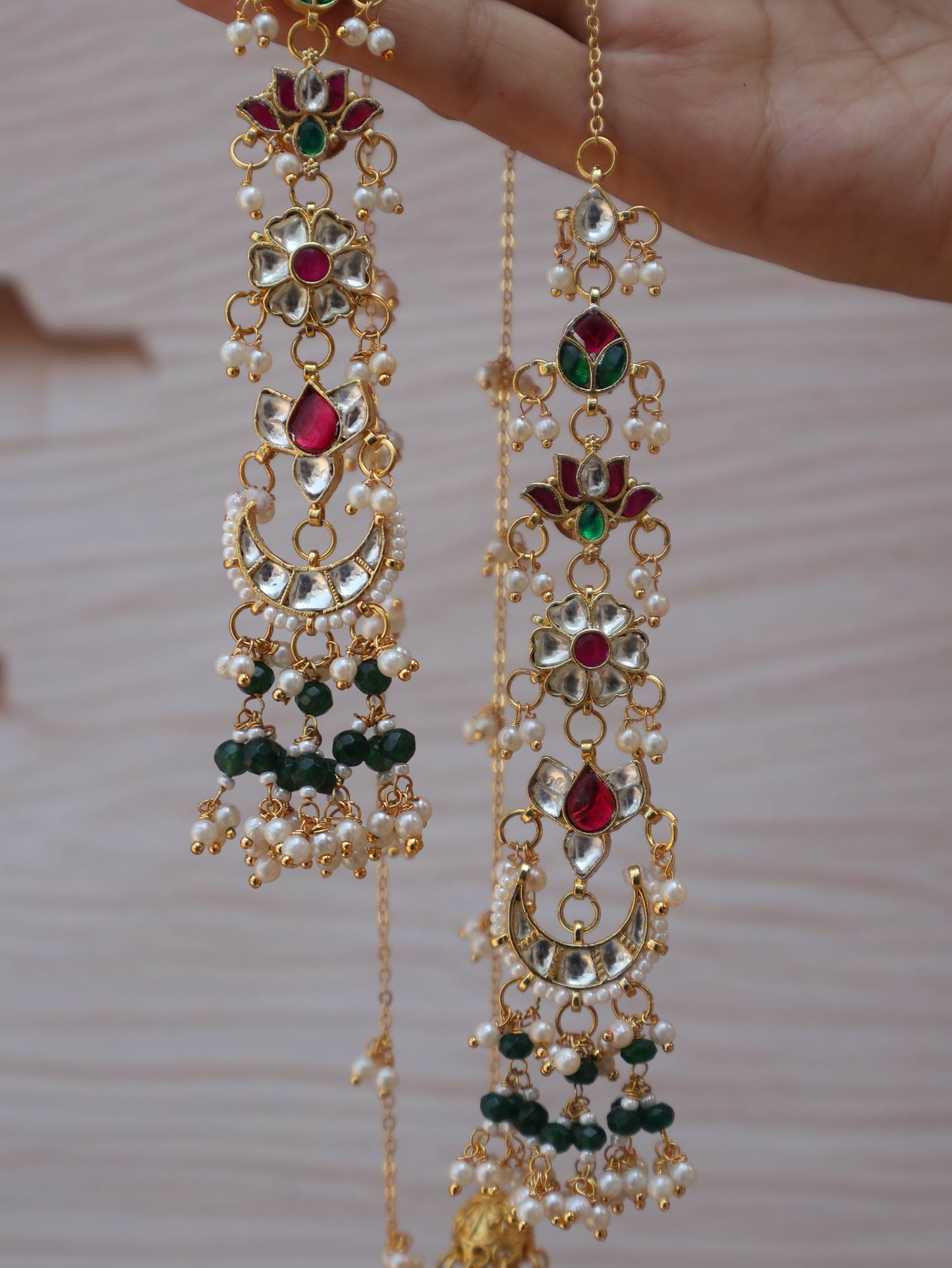 Afnan Kundan Jhumki Long Earrings