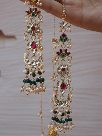 Afnan Kundan Jhumki Long Earrings