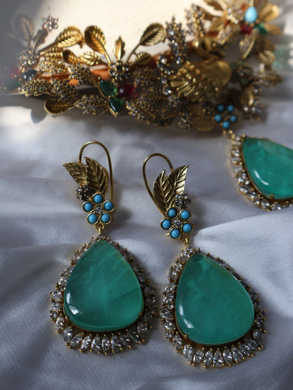 Udaan Mint Green Polki Necklace Set