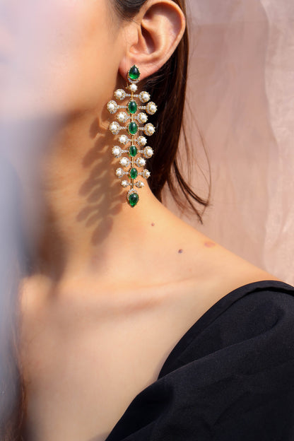 Amulya Green Dangler Earrings
