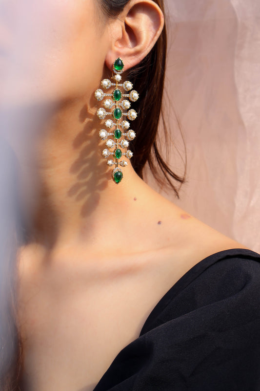 Amulya Green Dangler Earrings