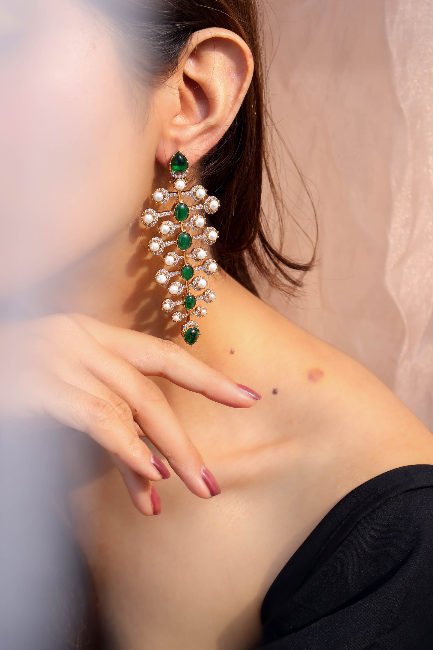 Amulya Green Dangler Earrings