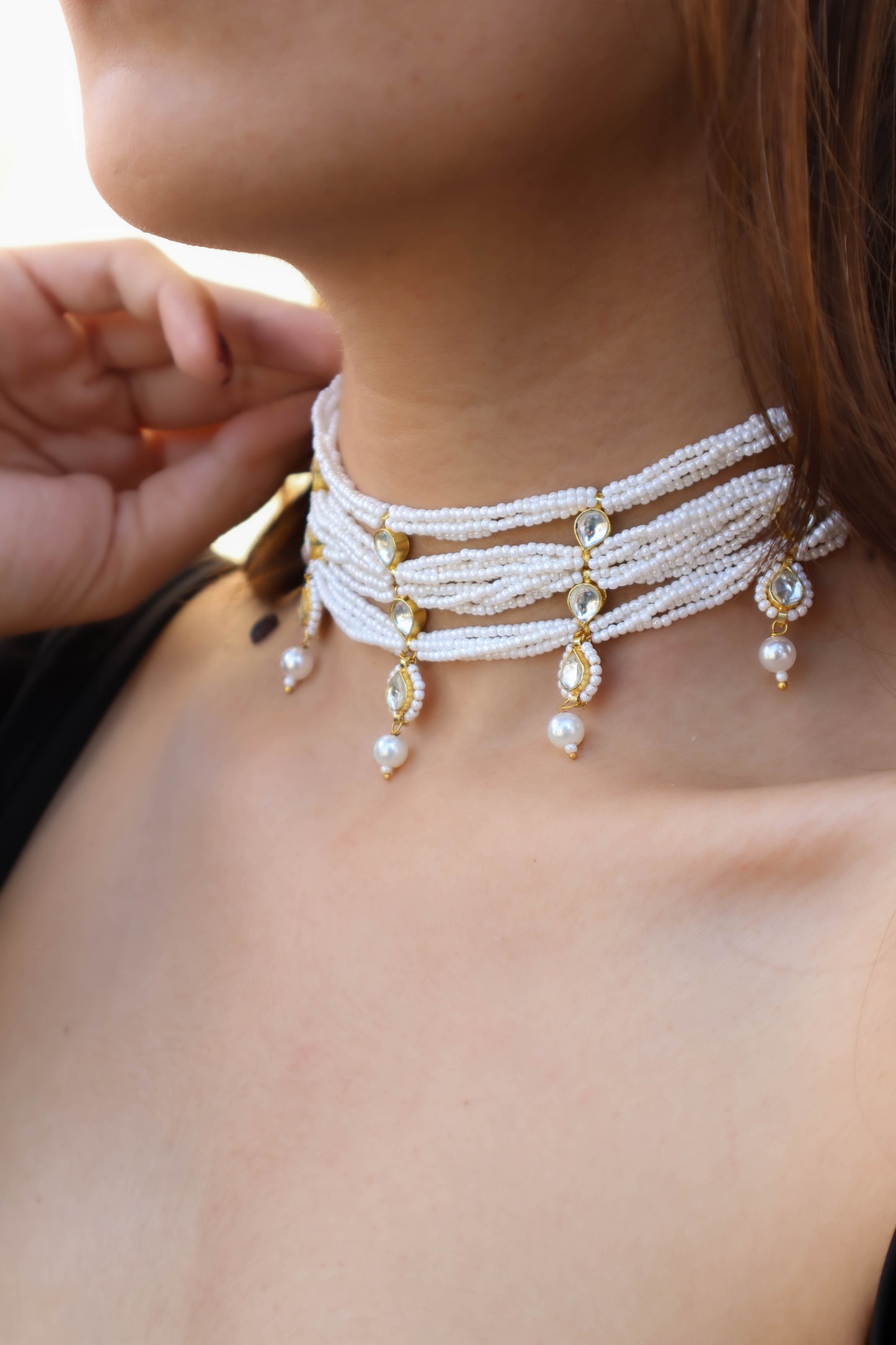 Odel Kundan Pearl Choker Necklace