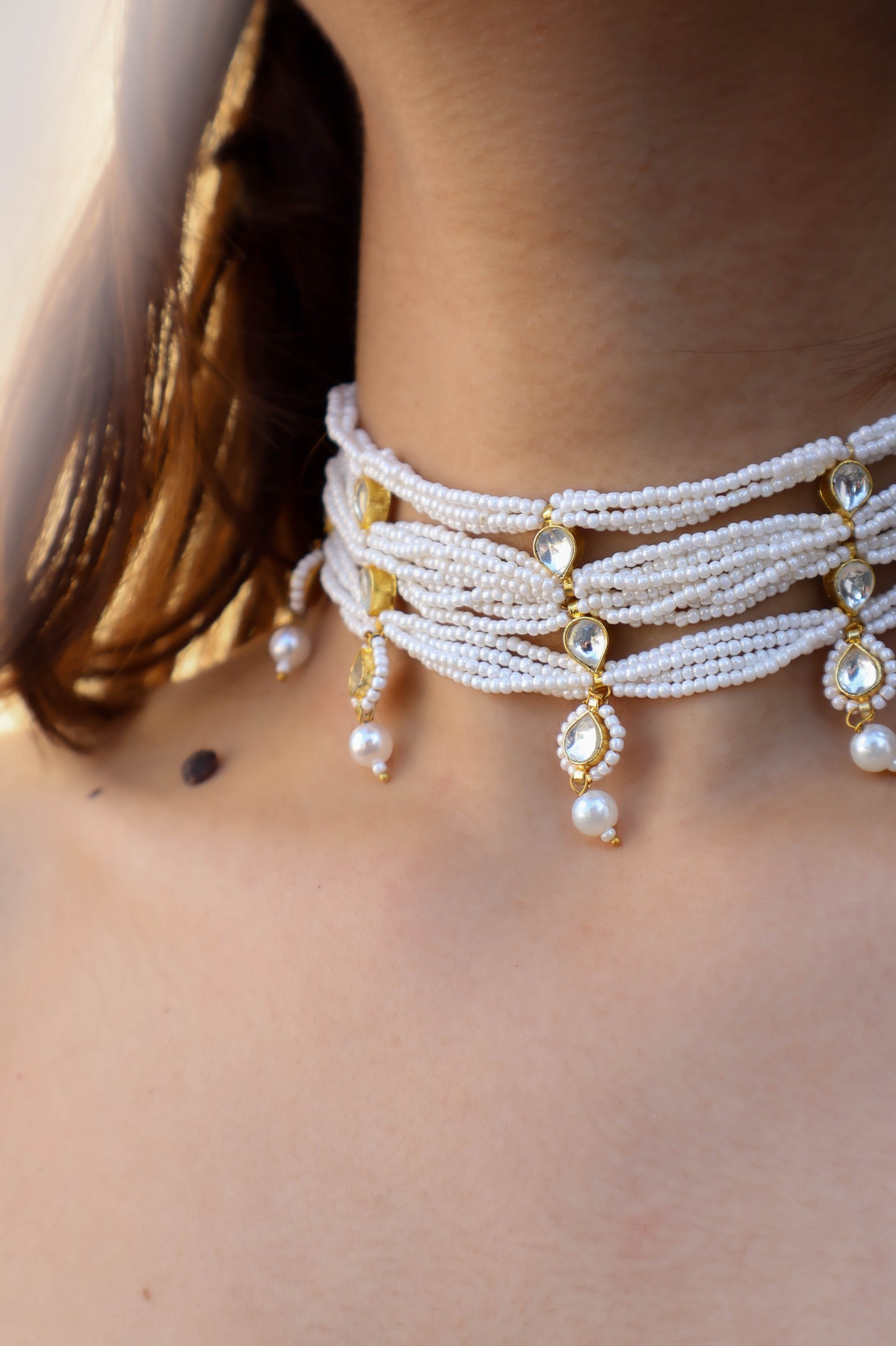 Odel Kundan Pearl Choker Necklace