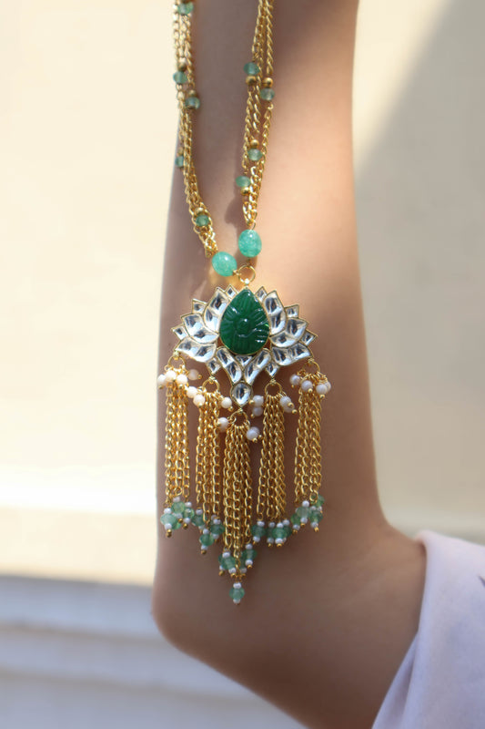 Yuva Green Lotus Necklace
