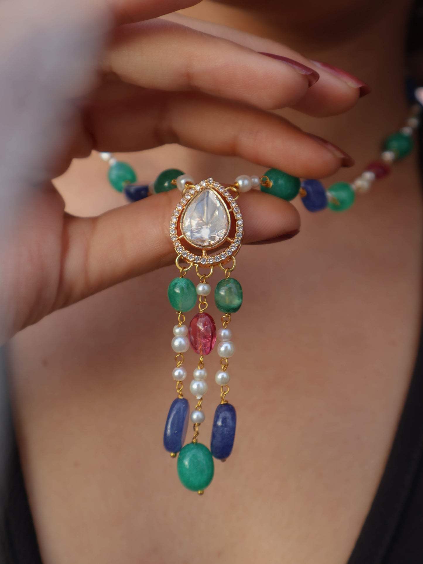 Ashvi Polki Pendant Necklace