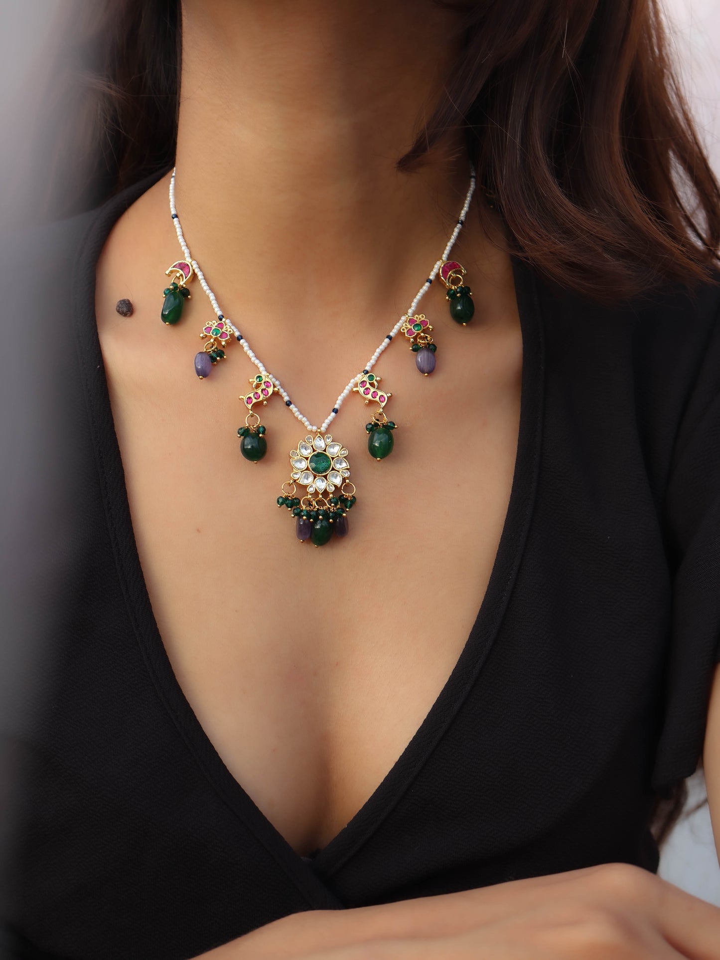 Agara Multicolored Kundan Necklace