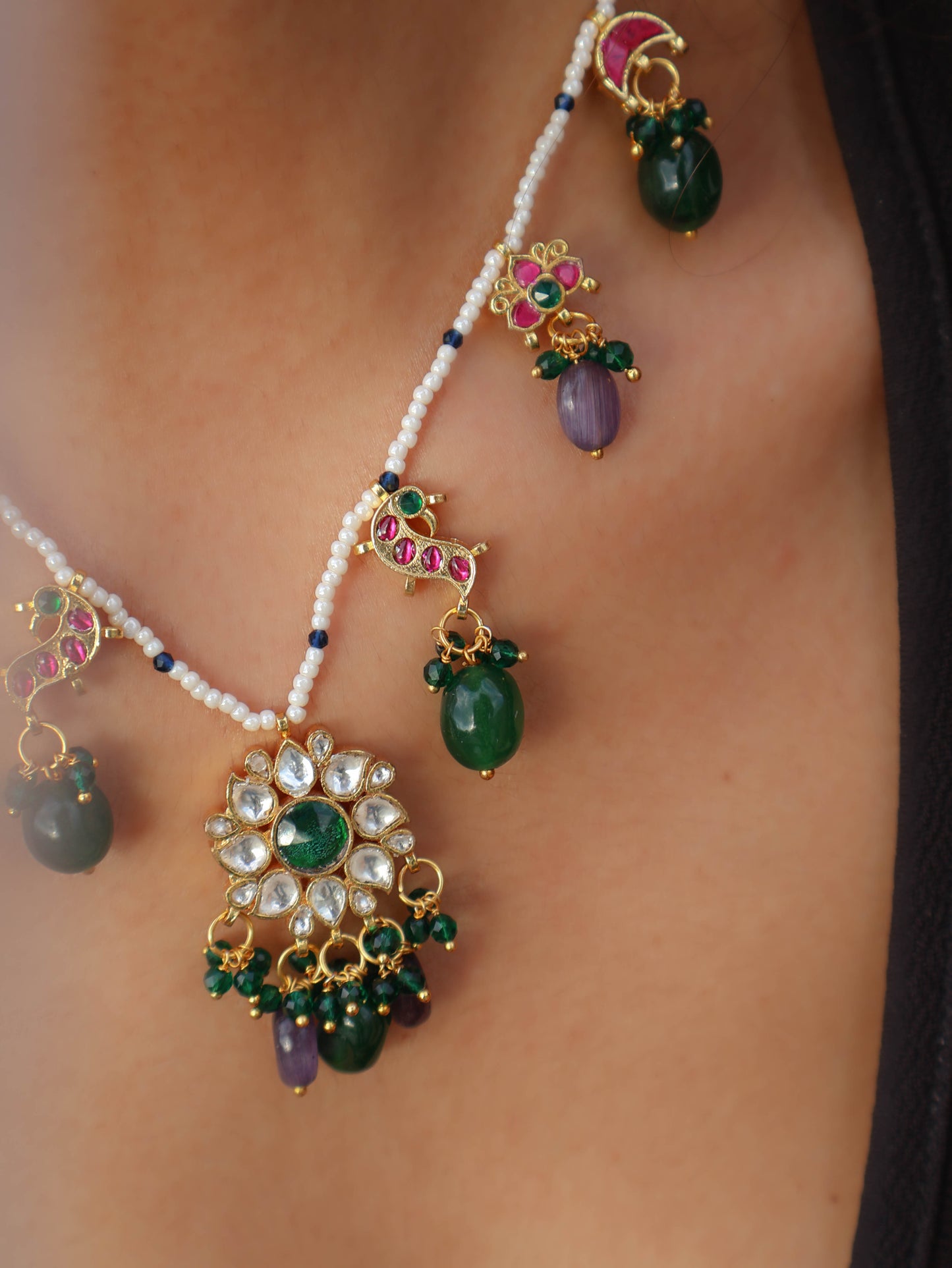 Agara Multicolored Kundan Necklace
