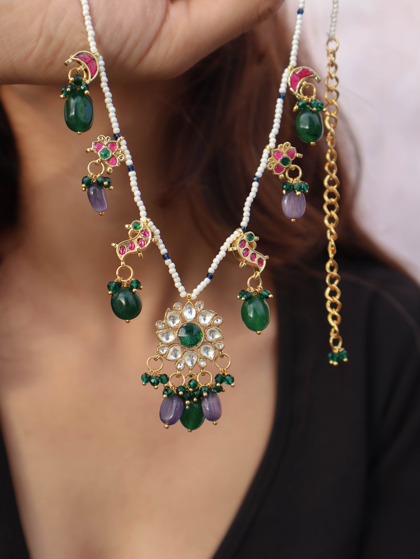 Agara Multicolored Kundan Necklace