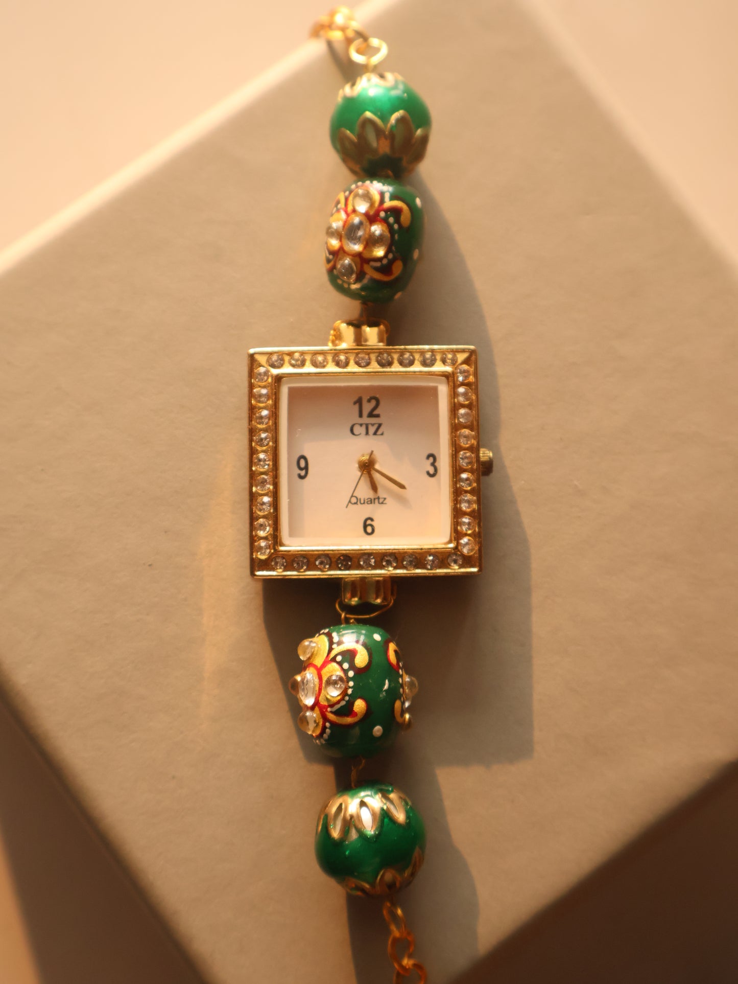 Noa Green Meenakari Wrist Watch